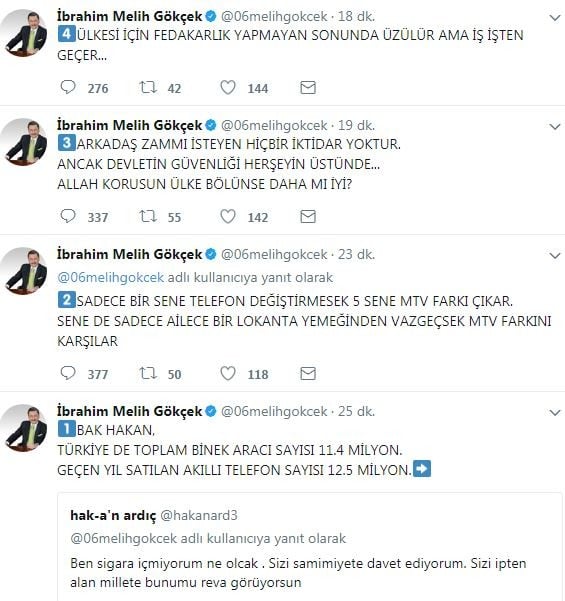 Gökçek MTV Zammını Savundu: Ülke Bölünse Daha Mı İyi? 1