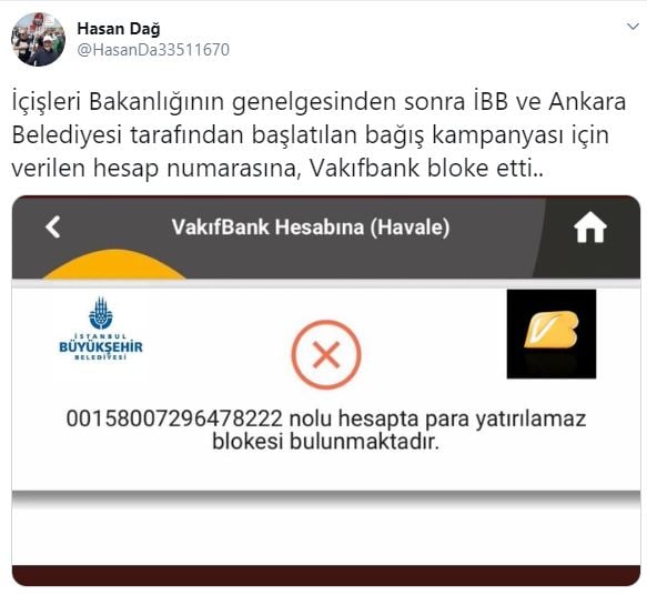Vakıfbank, İstanbul ve Ankara Büyükşehir'in bağış hesaplarını bloke etti 4