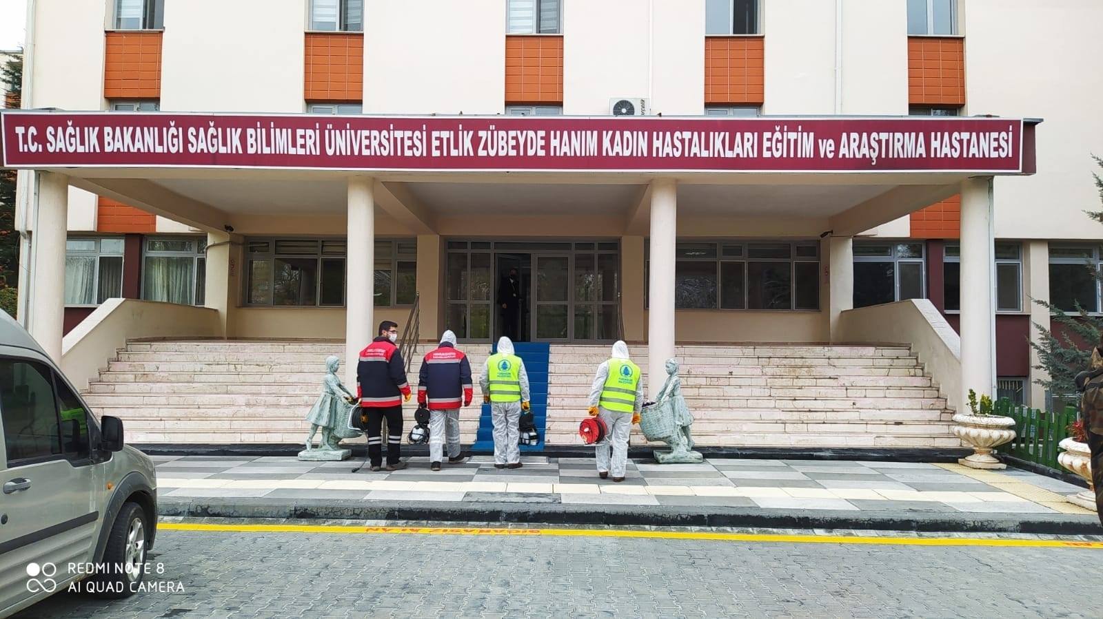 Pursaklar Belediyesi devlet hastanelerini dezenfekte ediyor