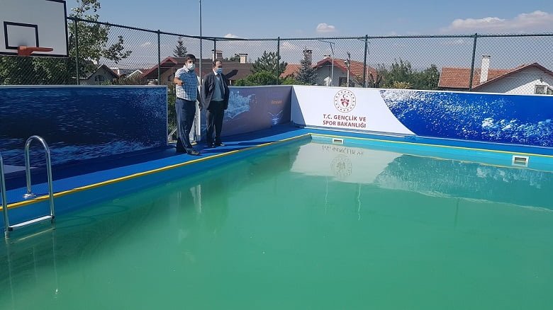 Prefabrik yüzme havuzu hizmete açıldı 1