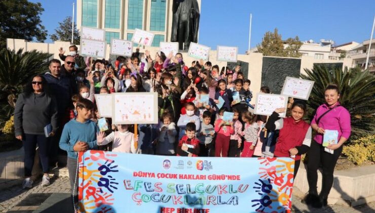 İzmir’de Selçuklu çocuklar hakları için yürüdü