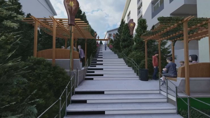 Yenimahalle’de merdivenlere modern dokunuş