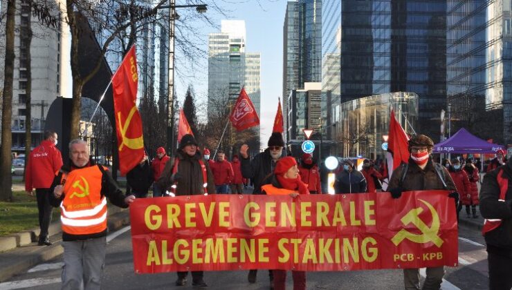 Brüksel’de işçilerden hükümete gözdağı yürüyüşü