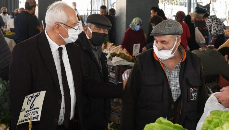 İzmir Karabağlar’da pazarcı esnafına ziyaret