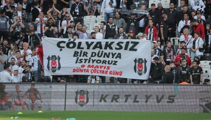 Beşiktaş- Fenerbahçe derbisinde anlamlı pankart