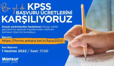 Ankara Büyükşehir’den KPSS ücreti desteği