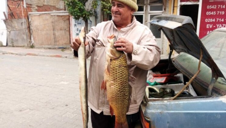 Edirne’de barajdan yakalanan canlı balıklar ilgi görüyor