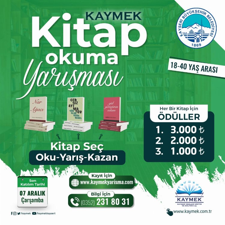 Kayseri Büyükşehir'den kitap okuma yarışması 1