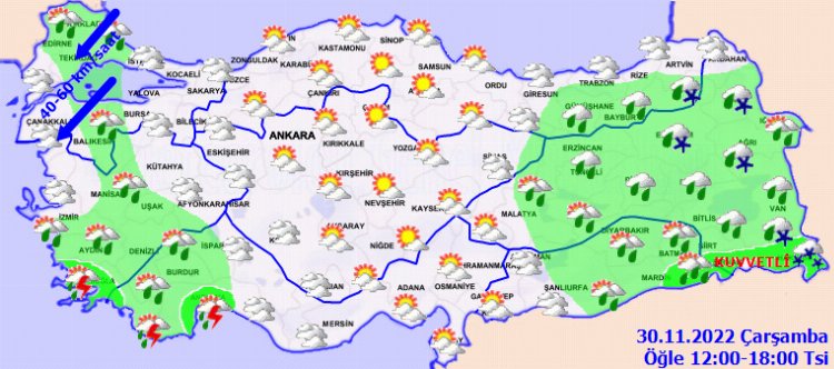 Marmara'da poyraz, Güneydoğu'da kuvvetli yağış uyarısı! 2