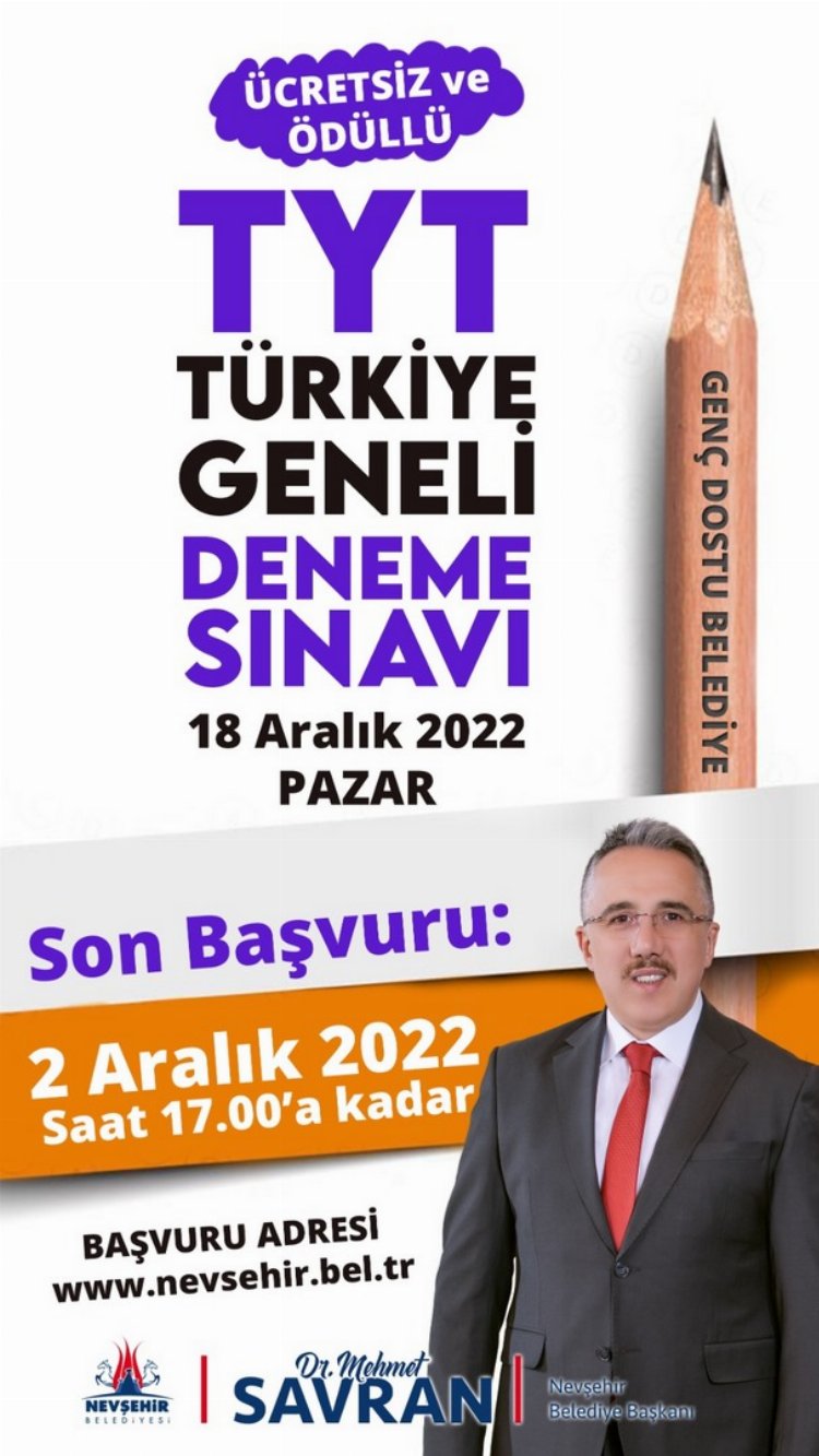 Nevşehir Belediyesi'nin TYT denemesine kayıtlar başladı 1
