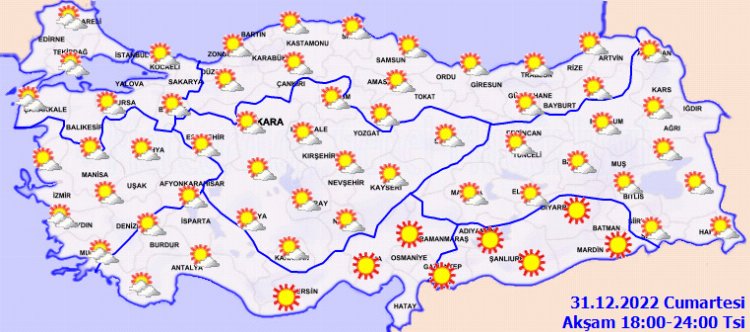 2022'nin son gününde Türkiye'de hava durumu nasıl olacak? 1
