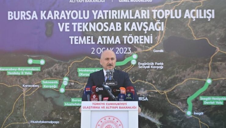Bakan Karaismailoğlu’ndan Bursa’da 7 ayrı karayolu yatırımına toplu açılış