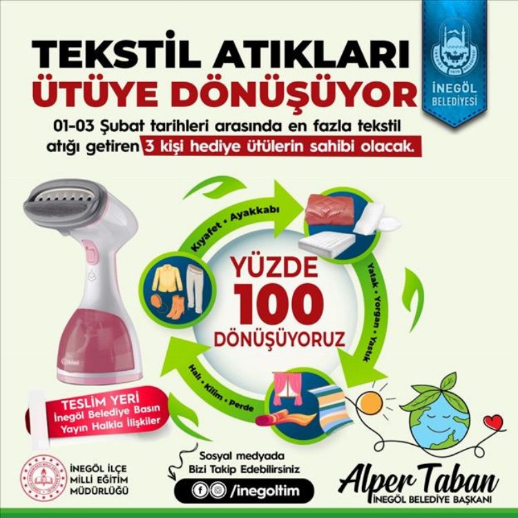 Tekstil atıkları Bursa İnegöl'de ütüye dönüşecek 1
