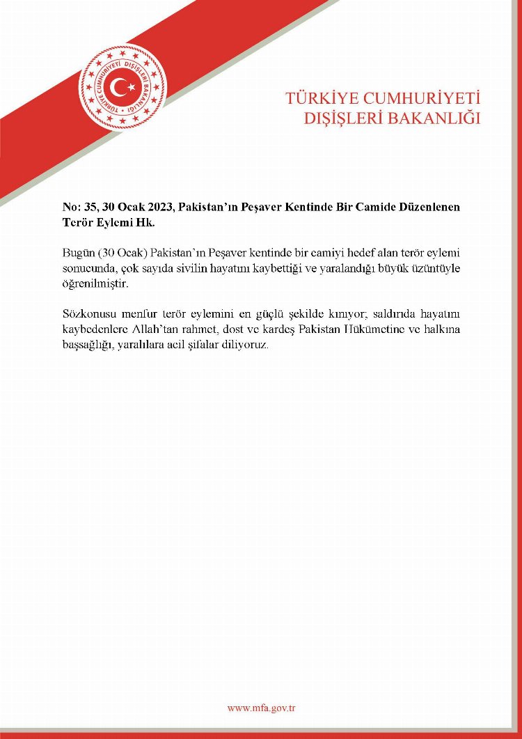 Türkiye'den Pakistan'daki saldırıya kınama! 1