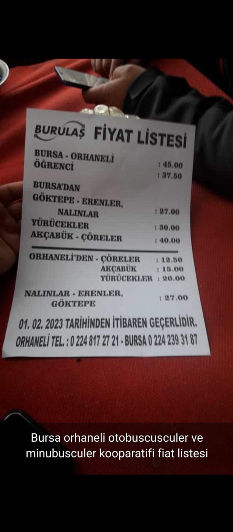 Bursa Orhaneli'de ulaşım ücretleri zamlandı 1