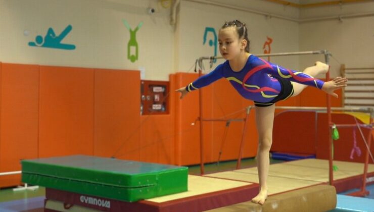 Minik cimnastikçi Elvan’ın hedefi olimpiyatlar