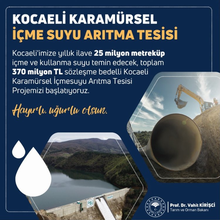 Bakan Kirişci açıkladı... Karamürsel'e 370 milyon liralık yatırım 2