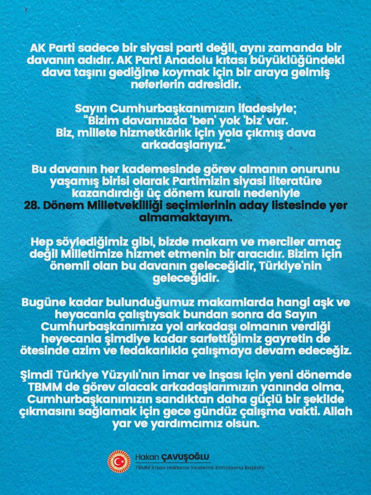Hakan Çavuşoğlu'ndan aday listesi açıklaması 2