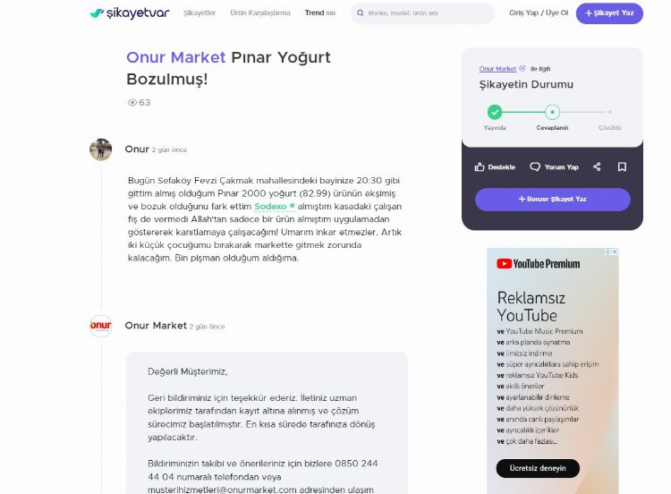 Bir skandal da Onur Market ve Pınar Yoğurt’tan! Ticaret Bakanlığı denetim yapmıyor mu? 1 Bir skandal da Onur Market ve Pınar Yoğurt’tan! Ticaret Bakanlığı denetim yapmıyor mu? 1