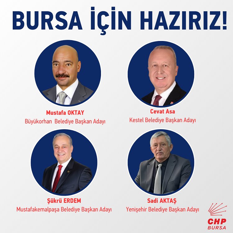 CHP Bursa'da 4 ilçenin daha adayı belli oldu 1