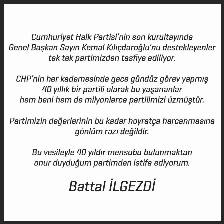CHP'den şok istifa! Ataşehir Belediye Başkanı İlgezdi istifa etti 1
