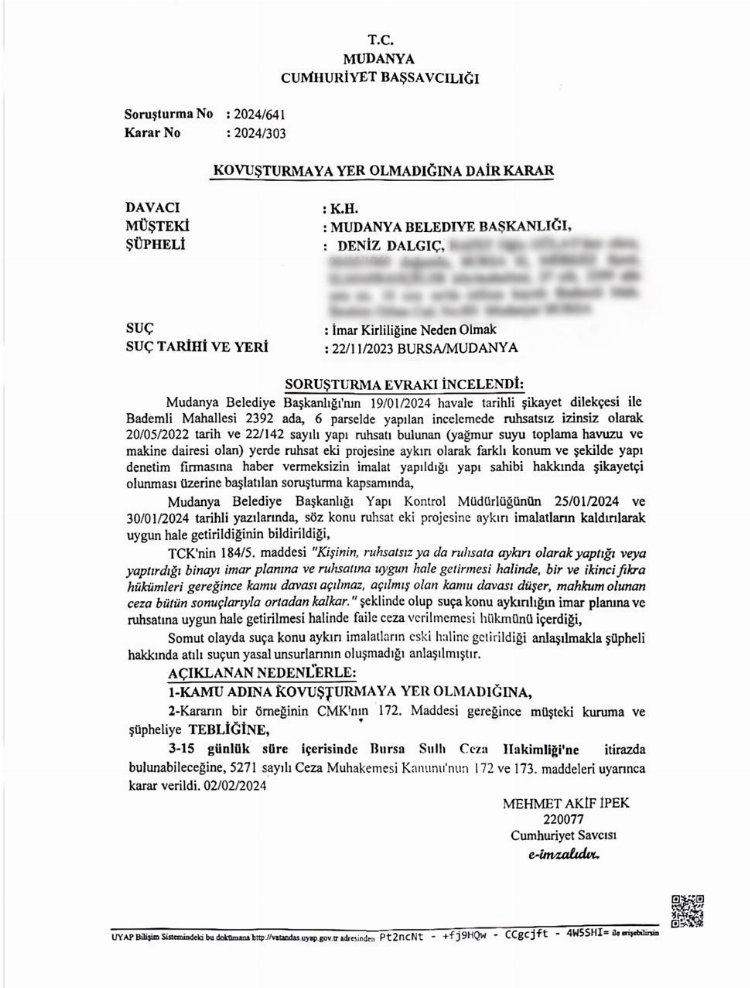 Deniz Dalgıç'tan 'kaçak yapı' iddialarına belgeli açıklama 1